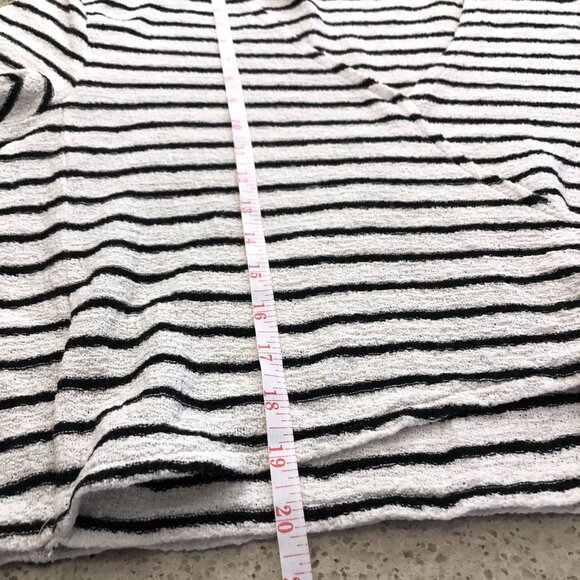 Madewell Texture & Thread Wrap Tie Top Black White Striped Short Sleeve Size M - Picture 10 of 11